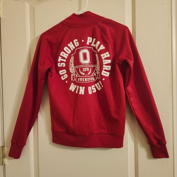 Victorias Secret Pink * Ohio State OSU Buckeyes Zip Up Red Jacket Sz XS - Picture 7 of 8